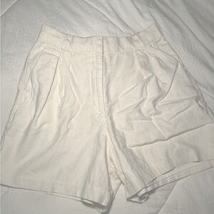 Abercrombie High Rise Linen Shorts Size Small White/Off White